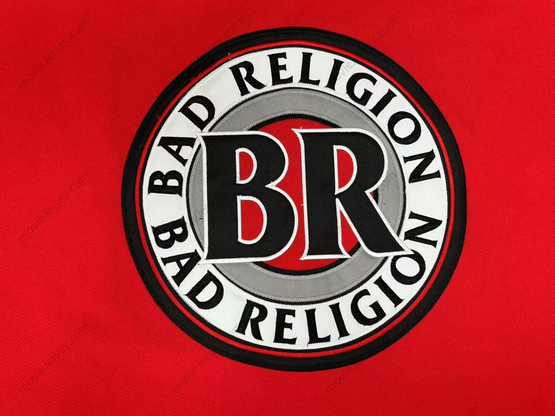 Custom Any Name Number BAD RELIGION 98 RED HOCKEY JERSEY Stitched Top Stitched S-6XL