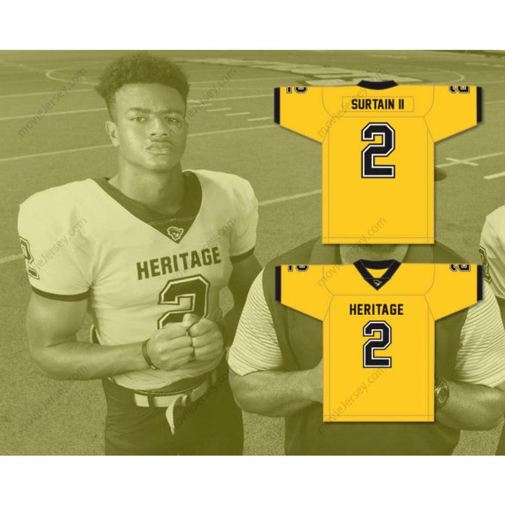 CUSTOM ANY Name Number PATRICK SURTAIN II 2 AMERICAN HERITAGE SCHOOL PATRIOTS Top Stitched S-6XL