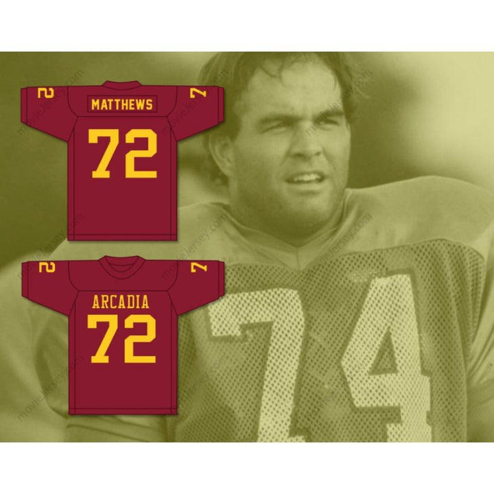 CUSTOM ANY Name Number BRUCE MATTHEWS 72 ARCADIA HIGH SCHOOL APACHES Football Jersey Top Stitched S-6XL