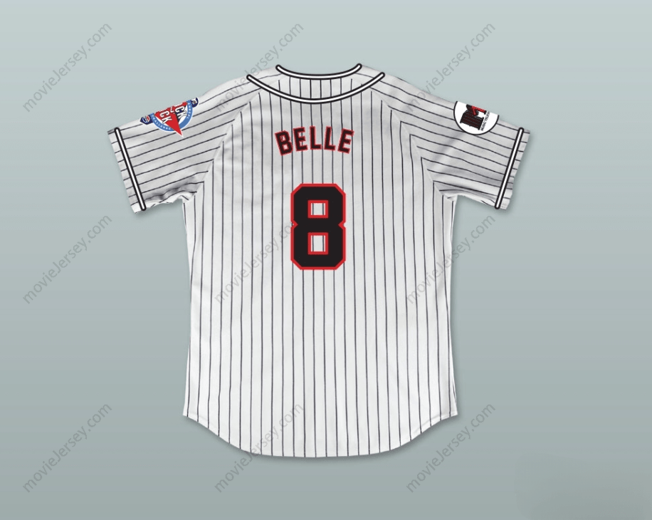Custom Any Name Number BELLE 8 HOMEBOYS PINSTRIPED BASEBALL JERSEY 6TH ANNUAL ROCK N' JOCK SOFTBALL CHALLENGE 1995 Top Stitched S-6XL