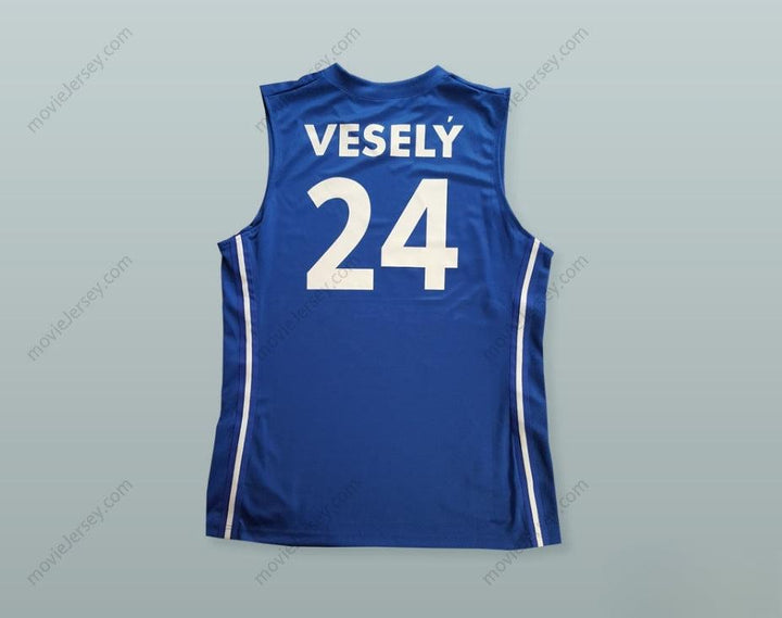 CUSTOM ANY Name Number JAN VESELY 24 CZECH REPUBLIC BASKETBALL JERSEY WITH PATCH Top Stitched S-6XL