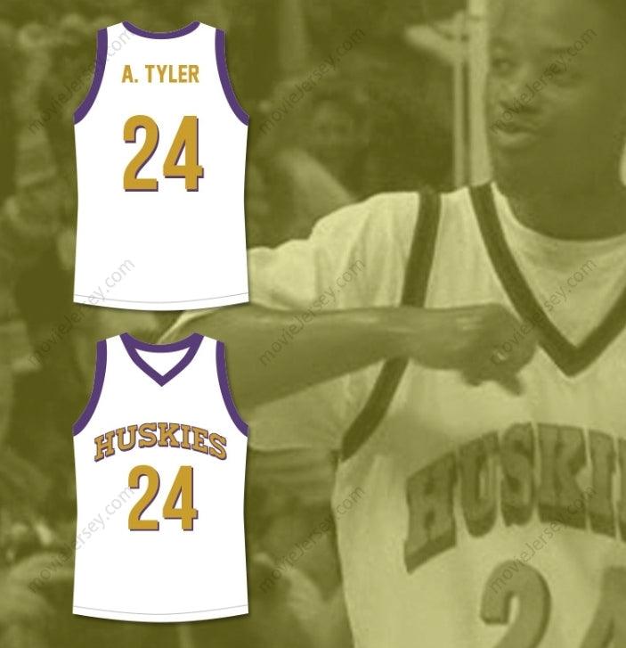 CUSTOM ANY Name Number KADEEM HARDISON ANTOINE TYLER 24 HUSKIES BASKETBALL JERSEY THE 6TH MAN WHITE Top Stitched S-6XL