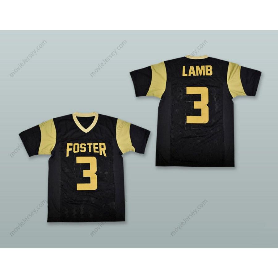 CUSTOM ANY Name Number CEDARIAN LAMB 3 JOHN AND RANDOLPH FOSTER HIGH SCHOOL FALCONS BLACK Football Jersey Top Stitched S-6XL