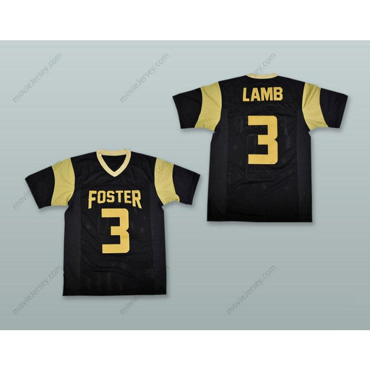 CUSTOM ANY Name Number CEDARIAN LAMB 3 JOHN AND RANDOLPH FOSTER HIGH SCHOOL FALCONS BLACK Football Jersey Top Stitched S-6XL