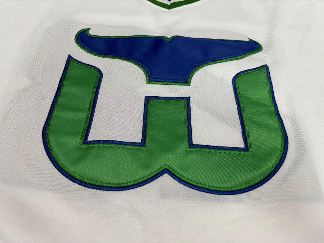 Custom Any Name Number PIERRE LAROUCHE 28 HARTFORD WHALERS WHITE HOCKEY JERSEY Stitched Top Stitched S-6XL