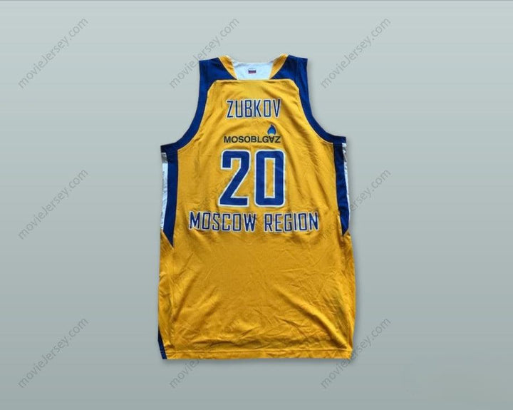 CUSTOM ANY Name Number ANDREY ZUBKOV 20 BC KHIMKI MOSCOW RUSSIA YELLOW BASKETBALL JERSEY Top Stitched S-6XL