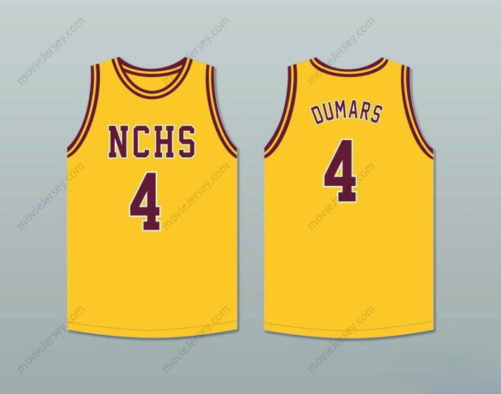 CUSTOM ANY Name Number JOE DUMARS 4  CENTRAL HIGH SCHOOL CHIEFS YELLOW GOLD BASKETBALL JERSEY 2 Top Stitched S-6XL