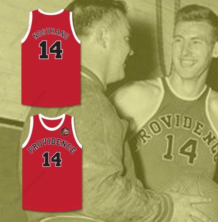 CUSTOM ANY Name Number GEORGE NOSTRAND 14 PROVIDENCE STEAMROLLERS RED BASKETBALL JERSEY WITH PATCH Top Stitched S-6XL