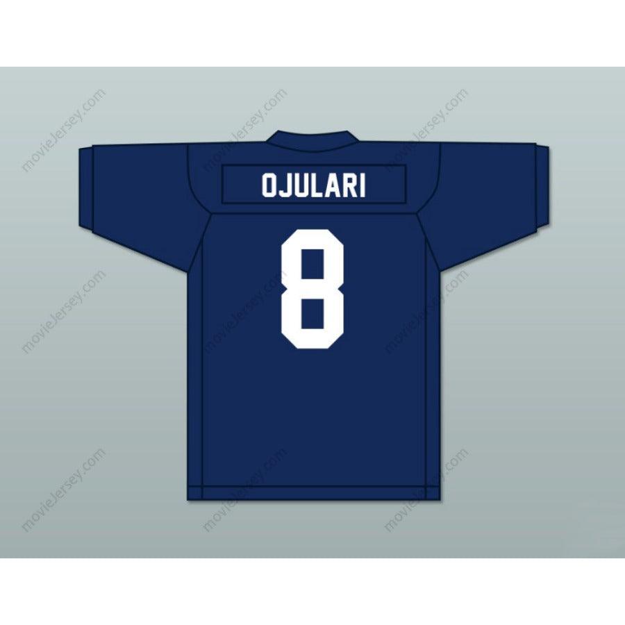 CUSTOM ANY Name Number BLUE DEVILS AZEEZ OJULARI 8 MARIETTA HIGH SCHOOL NAVY BLUE Football Jersey Top Stitched S-6XL
