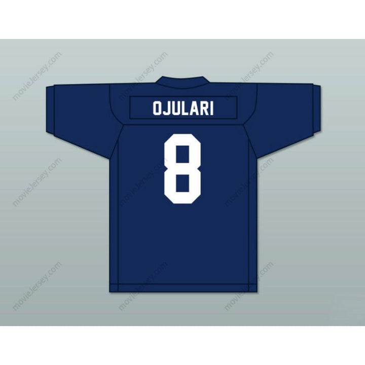 CUSTOM ANY Name Number BLUE DEVILS AZEEZ OJULARI 8 MARIETTA HIGH SCHOOL NAVY BLUE Football Jersey Top Stitched S-6XL