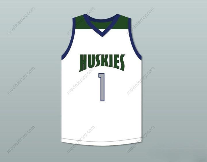 CUSTOM ANY Name Number LAMELO BALL 1   HIGH SCHOOL HUSKIES WHITE BASKETBALL JERSEY Top Stitched S-6XL