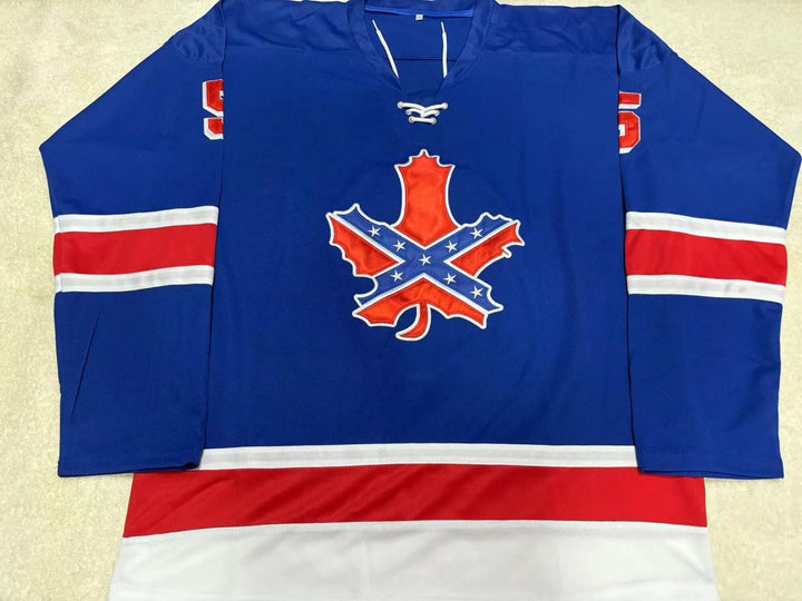 Custom Any Name Number ROANOKE VALLEY REBELS 5 BLUE TIE DOWN HOCKEY JERSEYTop Stitched S-6XL