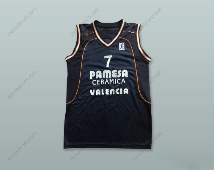 CUSTOM ANY Name Number PAMESA VALENCIA 7 BLACK BASKETBALL JERSEY Top Stitched S-6XL