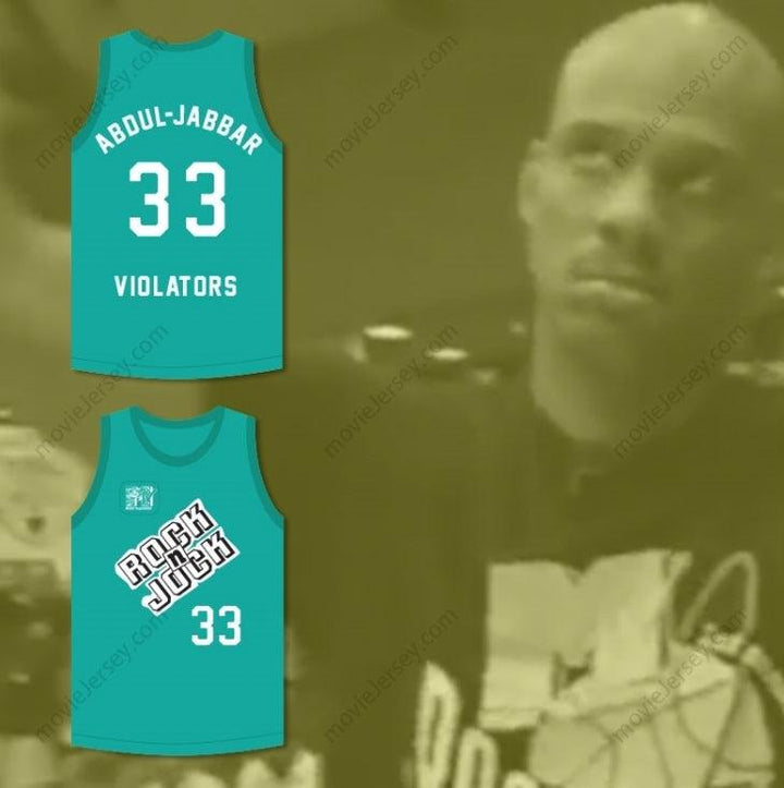 CUSTOM ANY Name Number KAREEM ABDUL-JABBAR 33 VIOLATORS BASKETBALL JERSEY 3RD ANNUAL ROCK N' JOCK B-BALL JAM 1993 Top Stitched S-6XL
