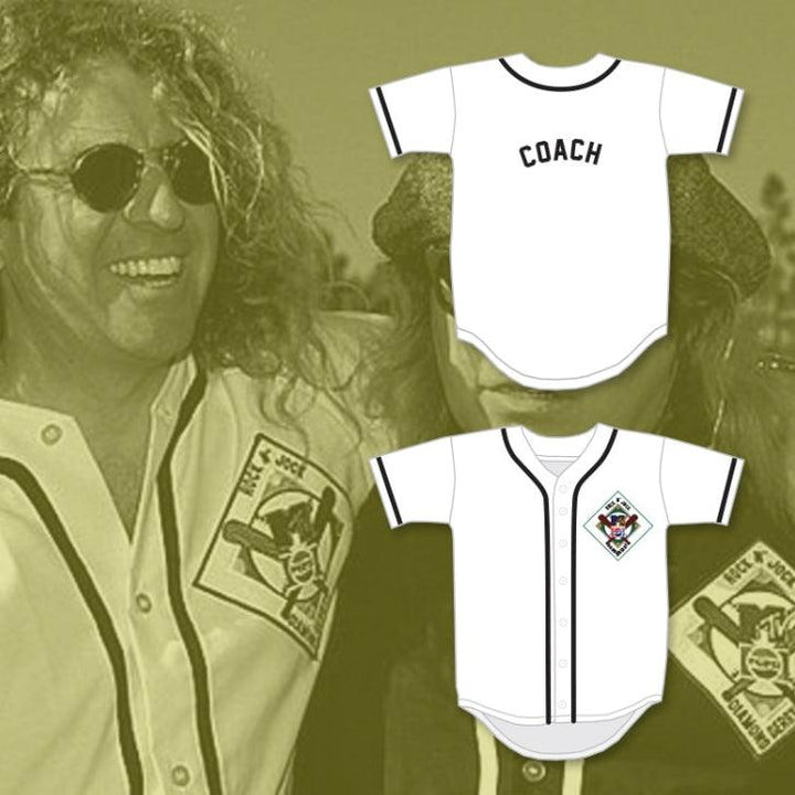 Custom Any Name Number COACH SAMMY HAGAR SALAMANDERS BASEBALL JERSEY 1ST ANNUAL ROCK N' JOCK DIAMOND DERBY 1990 Top Stitched S-6XL