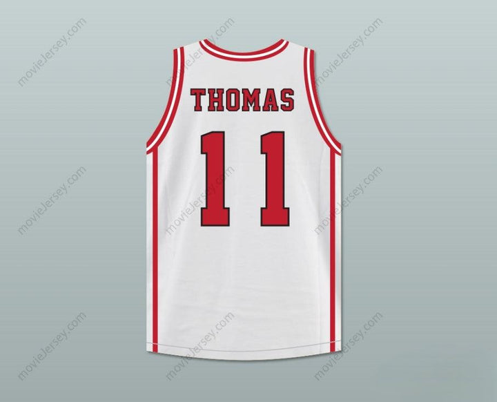 CUSTOM ANY Name Number ISIAH THOMAS 11 CHARGERS HIGH SCHOOL WHITE BASKETBALL JERSEY HOOP DREAMS Top Stitched S-6XL