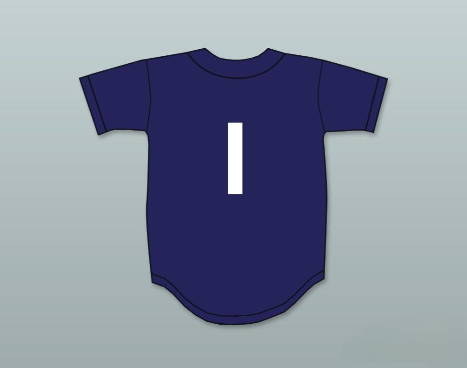 Custom Any Name Number MIKE TROUT 1  SENIOR HIGH SCHOOL THUNDERBOLTS NAVY BLUE BASEBALL JERSEY 1 Top Stitched S-6XL
