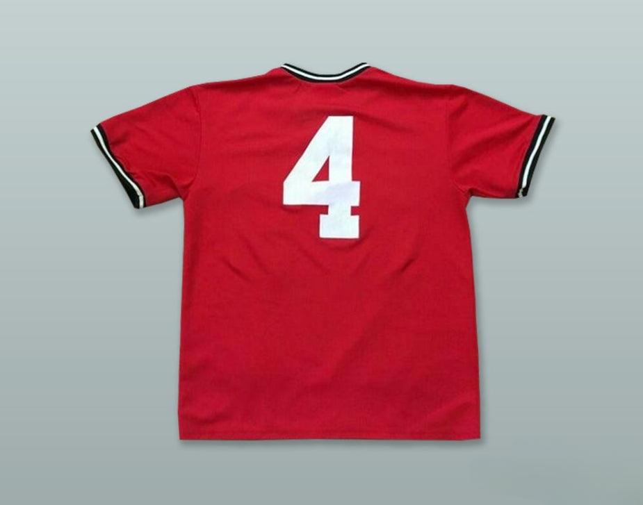 Custom Any Name Number DUKES 4 RED BASEBALL JERSEY Top Stitched S-6XL