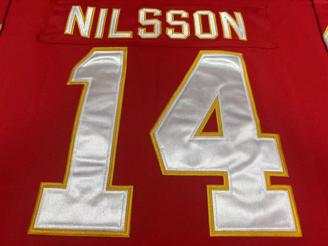 Custom Any Name Number KENT NILSSON ATLANTA FLAMES HOCKEY JERSEY Stitched Top Stitched S-6XL