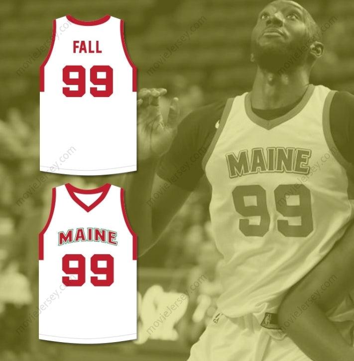 CUSTOM ANY Name Number TACKO FALL 99 MAINE WHITE BASKETBALL JERSEY 1 Top Stitched S-6XL