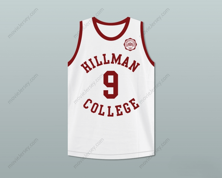 CUSTOM ANY Name Number DWAYNE WAYNE 9 HILLMAN COLLEGE WHITE BASKETBALL JERSEY WITH EAGLE PATCH Top Stitched S-6XL