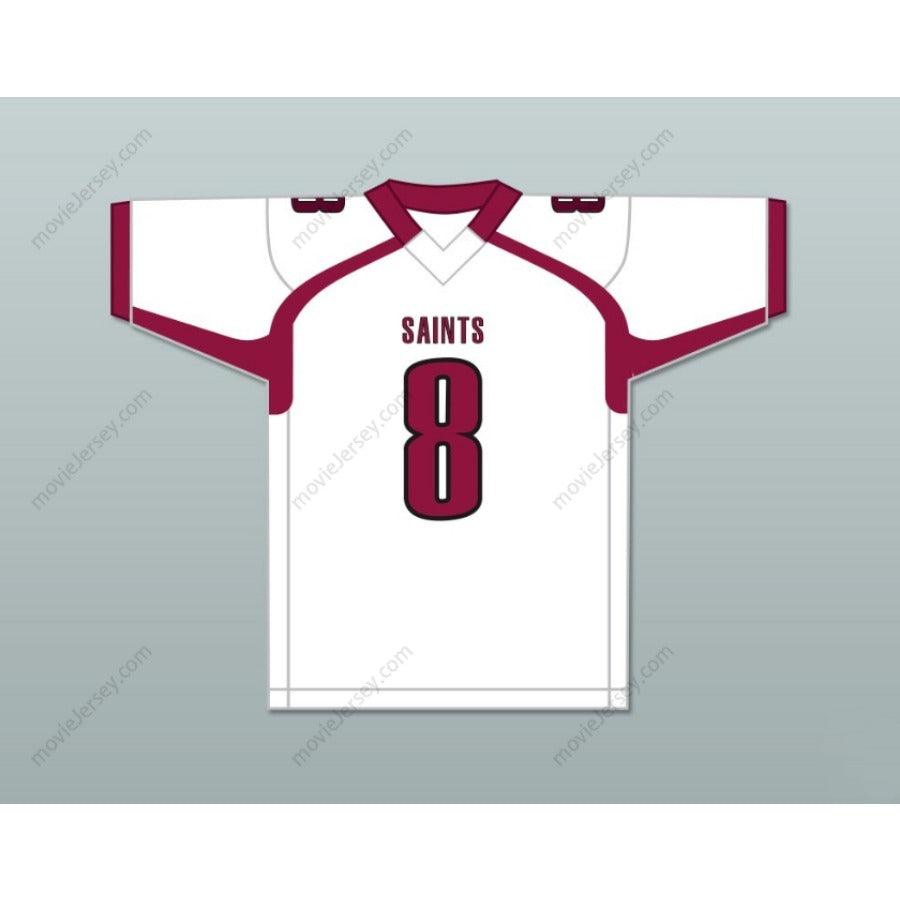CUSTOM ANY Name Number JOHN METCHIE III 8 ST. JAMES SCHOOL SAINTS WHITE Football Jersey Top Stitched S-6XL
