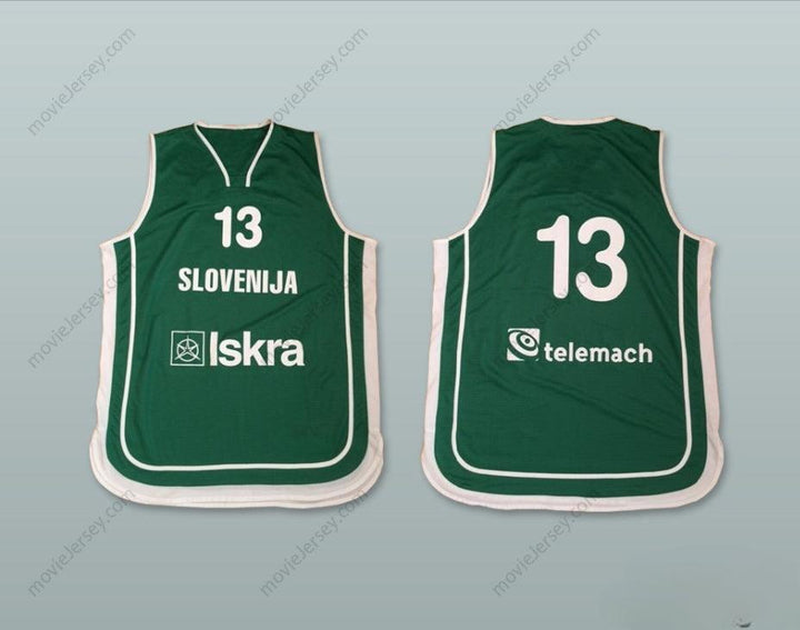 CUSTOM ANY Name Number SLOVENIJA 13 NATIONAL TEAM GREEN BASKETBALL JERSEY Top Stitched S-6XL
