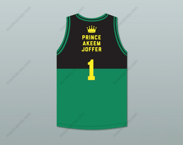 CUSTOM ANY Name Number PRINCE AKEEM JOFFER 1 FICTIONAL AFRICAN COUNTRY BLACK/GREEN BASKETBALL JERSEY WITH FLAG PATCH Top Stitched S-6XL