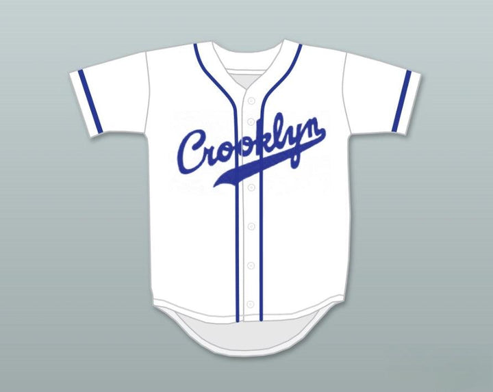 Custom Any Name Number CROOKLYN BLUE ON WHITE BASEBALL JERSEY ANY NAME OR NUMBER Top Stitched S-6XL
