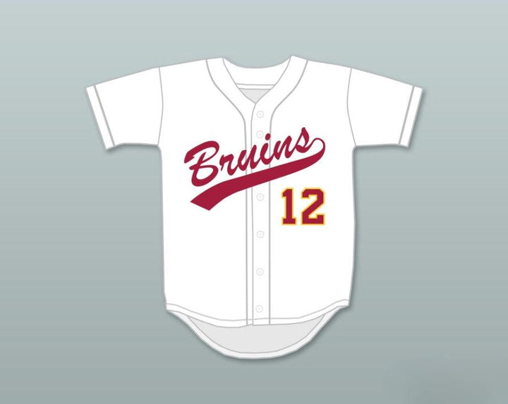Custom Any Name Number AARON HICKS 12 WOODROW WILSON CLASSICAL HIGH SCHOOL BRUINS WHITE BASEBALL JERSEY 1 Top Stitched S-6XL