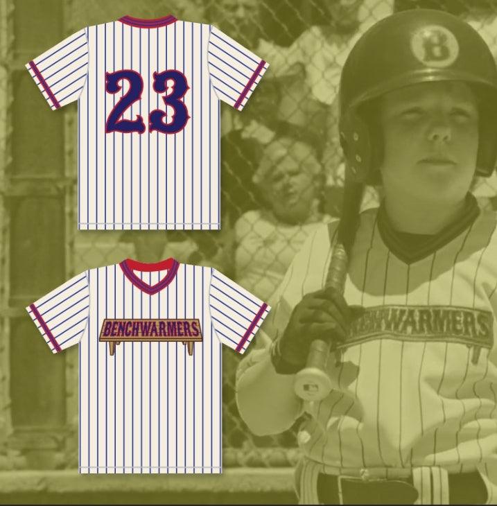 Custom Any Name Number MAX PRADO NELSON CARMICHAEL 23 BENCHWARMERS PINSTRIPED BASEBALL JERSEY Top Stitched S-6XL