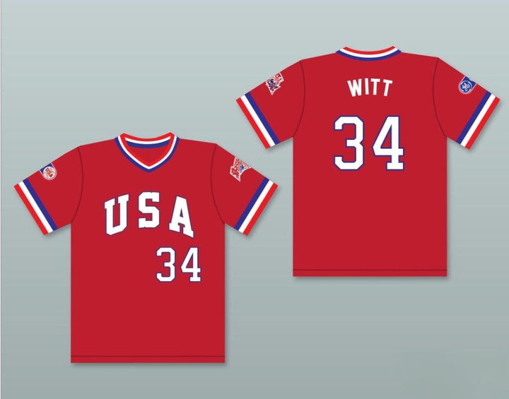 Custom Any Name Number BOBBY WITT 34 1984 USA TEAM RED BASEBALL JERSEY Top Stitched S-6XL