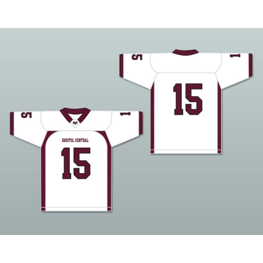 CUSTOM ANY Name Number WHITE PLAYER 15 BRISTOL CENTRAL RAMS MAROON Football Jersey Top Stitched S-6XL