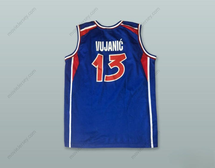 CUSTOM ANY Name Number MILOS VUJANIC 13 JUGOSLAVIJA BLUE BASKETBALL JERSEYTop Stitched S-6XL