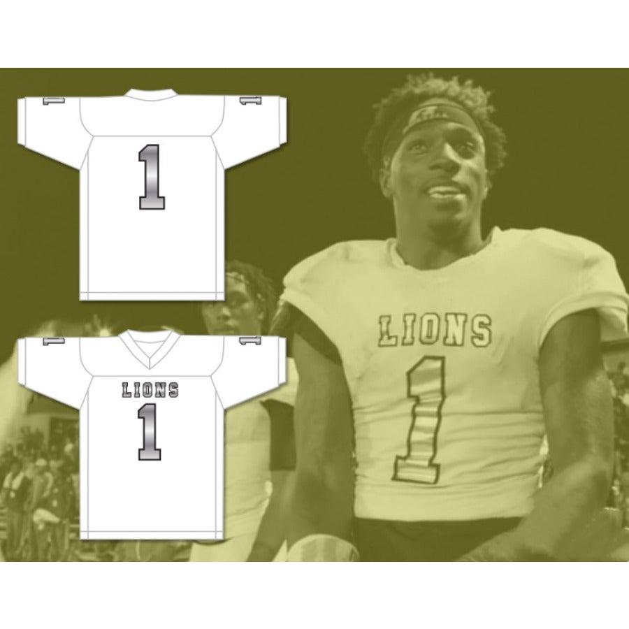 CUSTOM ANY Name Number DJ LAW 1 EMCC LIONS FOOTBALL JERSEY INCLUDES PATCHES Top Stitched S-6XL