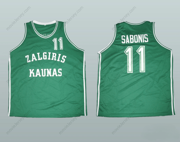 CUSTOM ANY Name Number ARVYDAS SABONIS ZALGIRIS KAUNAS BASKETBALL JERSEY Top Stitched S-6XL