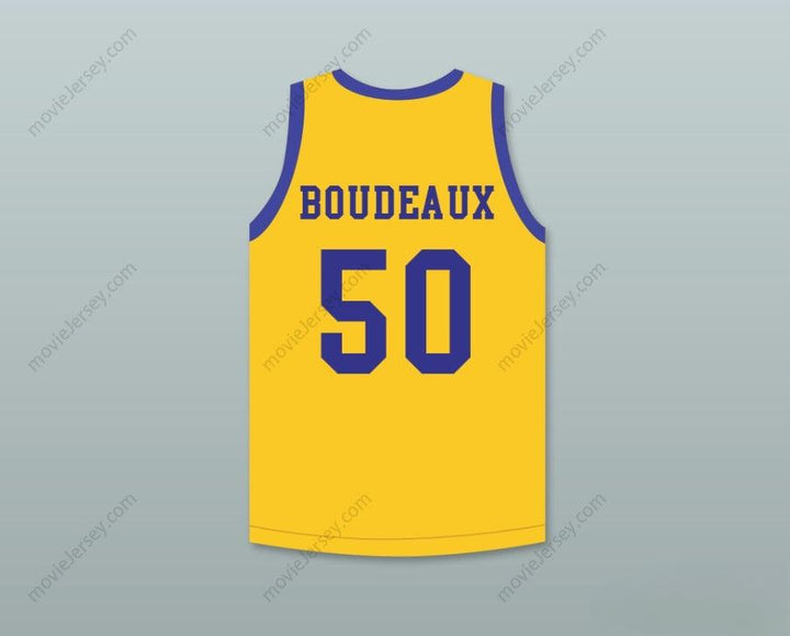 CUSTOM ANY Name Number SHAQ NEON BOUDEAUX 50   YELLOW BASKETBALL JERSEY WITH BLUE CHIPS PATCH Top Stitched S-6XL