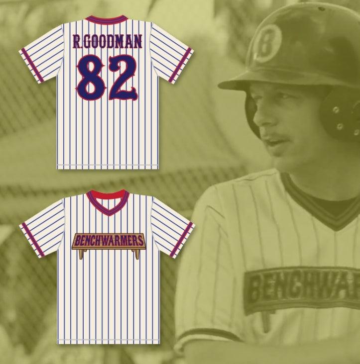 Custom Any Name Number RICHIE GOODMAN 82 BENCHWARMERS PINSTRIPED BASEBALL JERSEY Top Stitched S-6XL