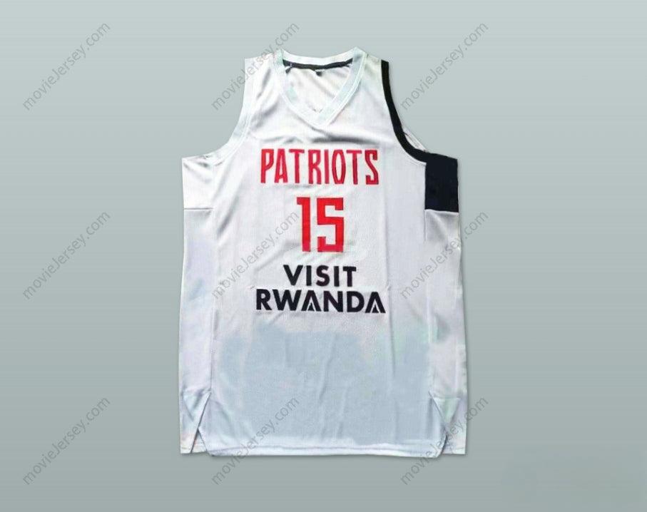 CUSTOM ANY Name Number J COLE 15 PATRIOTS VISIT RWANDA WHITE BASKETBALL JERSEY Top Stitched S-6XL
