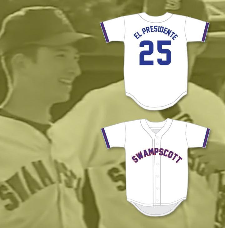 Custom Any Name Number EL PRESIDENTE 25  HIGH SCHOOL WHITE BASEBALL JERSEY Top Stitched S-6XL