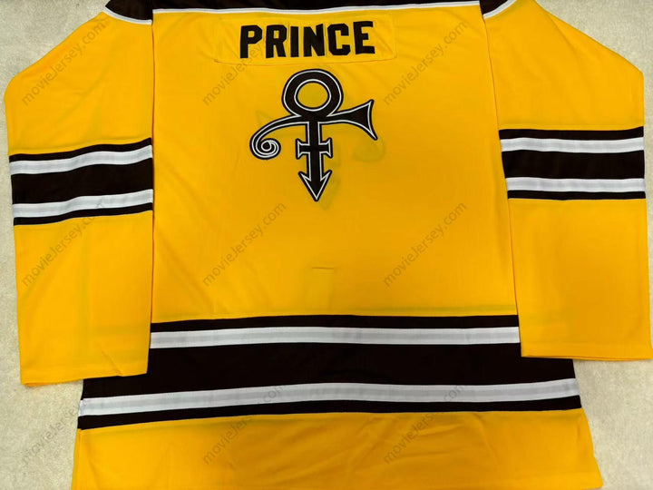 Custom Any Name Number PRINCE TRIBUTE YELLOW HOCKEY JERSEY Top Stitched S-6XL