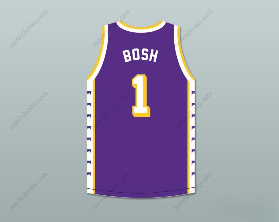 CUSTOM ANY Name Number CHRIS BOSH 1 LINCOLN HIGH SCHOOL  TIGERS PURPLE BASKETBALL JERSEY 2 Top Stitched S-6XL