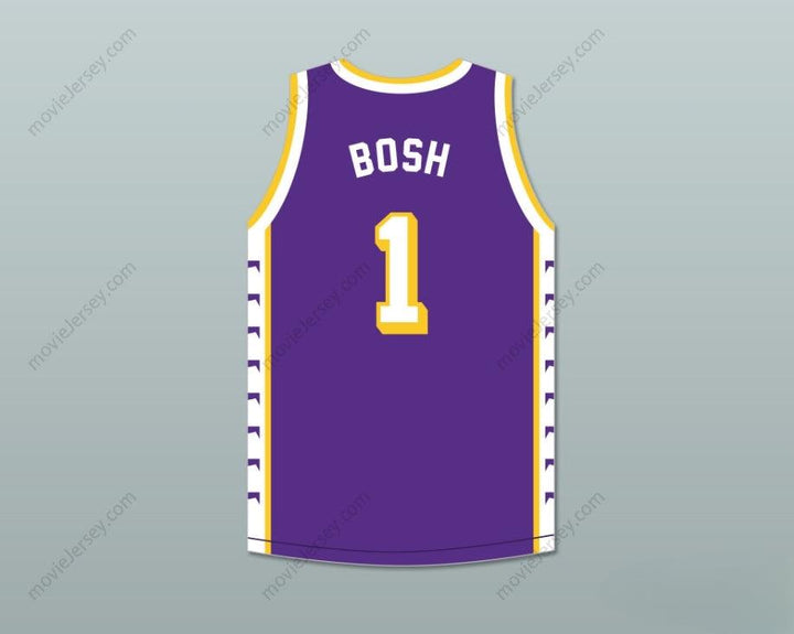 CUSTOM ANY Name Number CHRIS BOSH 1 LINCOLN HIGH SCHOOL  TIGERS PURPLE BASKETBALL JERSEY 2 Top Stitched S-6XL
