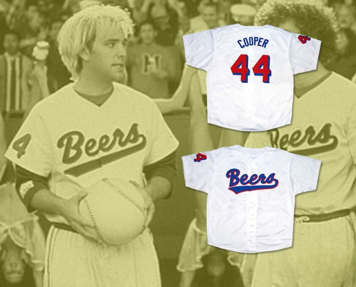 Custom Any Name Number BASEKETBALL TREY PARKER JOE COOPER 44 MILWAUKEE BEERS BASEBALL JERSEY Top Stitched S-6XL