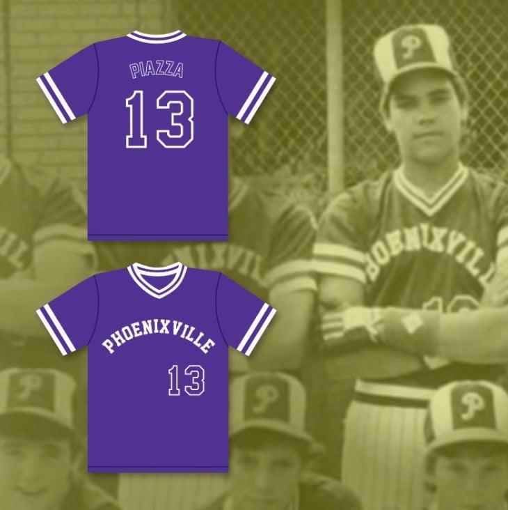 Custom Any Name Number MIKE PIAZZA 13  AREA HIGH SCHOOL PHANTOMS PURPLE BASEBALL JERSEY 2 Top Stitched S-6XL