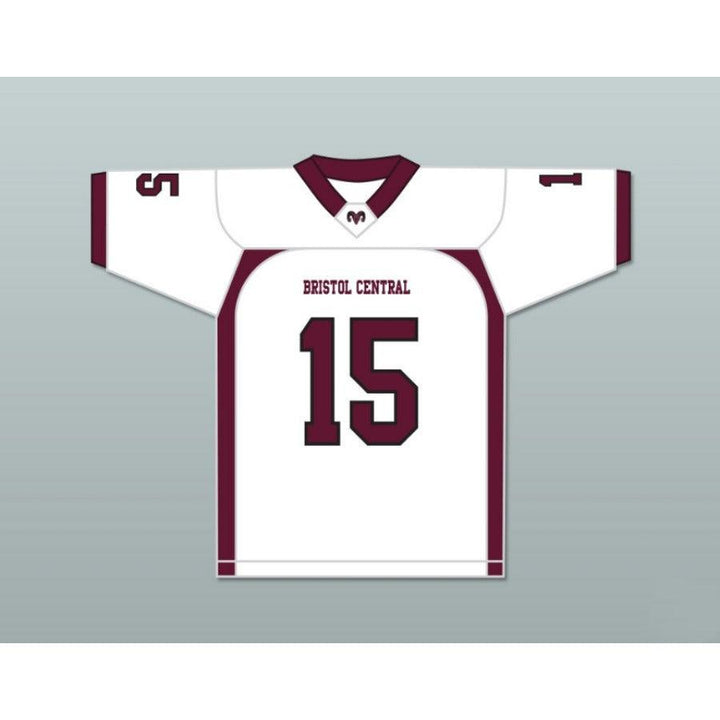 CUSTOM ANY Name Number WHITE PLAYER 15 BRISTOL CENTRAL RAMS MAROON Football Jersey Top Stitched S-6XL