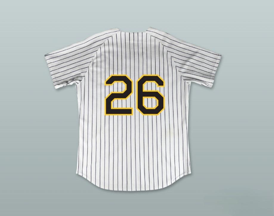 Custom Any Name Number LANCE PERE 26 BUZZ WHITE PINSTRIPED BASEBALL JERSEY MAJOR LEAGUE: BACK TO THE MINORS Top Stitched S-6XL
