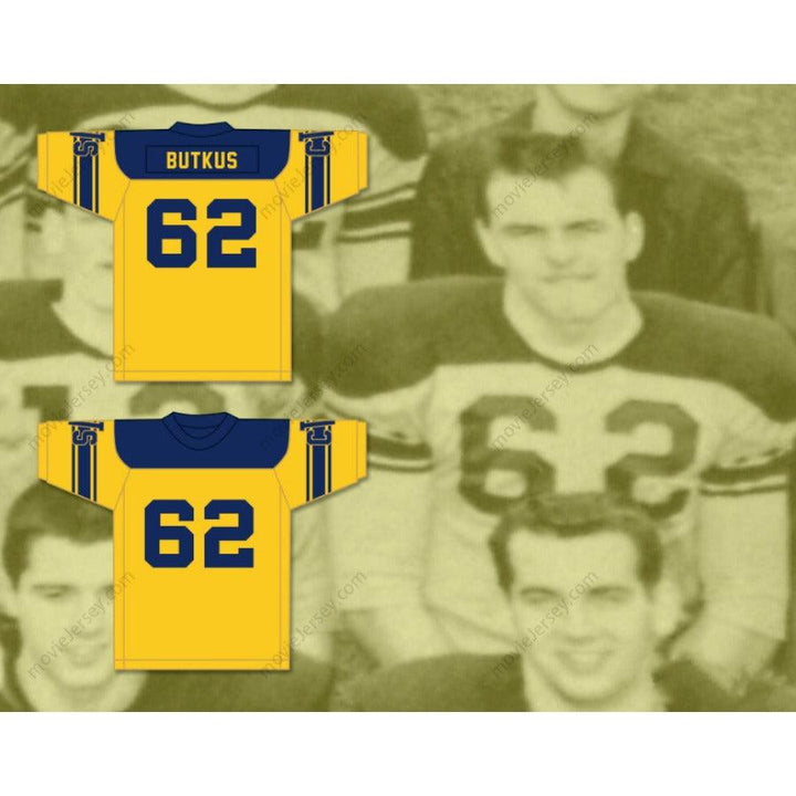 CUSTOM ANY Name Number DICK BUTKUS 62 CHICAGO VOCATIONAL HIGH SCHOOL NAVY BLUE FOOTBALL JERSEY Top Stitched S-6XL