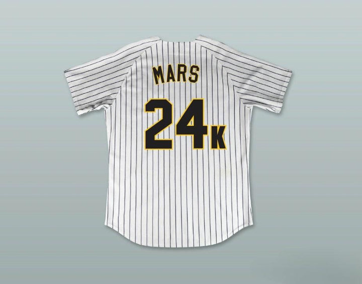 Custom Any Name Number MARS 24K HOOLIGANS WHITE PINSTRIPED BASEBALL JERSEY Top Stitched S-6XL