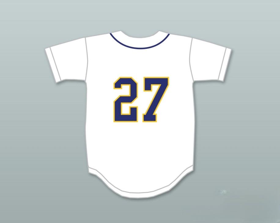 Custom Any Name Number GIANCARLO STANTON 27 NOTRE DAME HIGH SCHOOL   KNIGHTS WHITE BASEBALL JERSEY 1 Top Stitched S-6XL